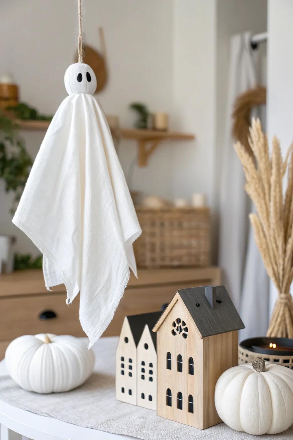 Float into Halloween magic with minimalist charm and handcrafted specters.