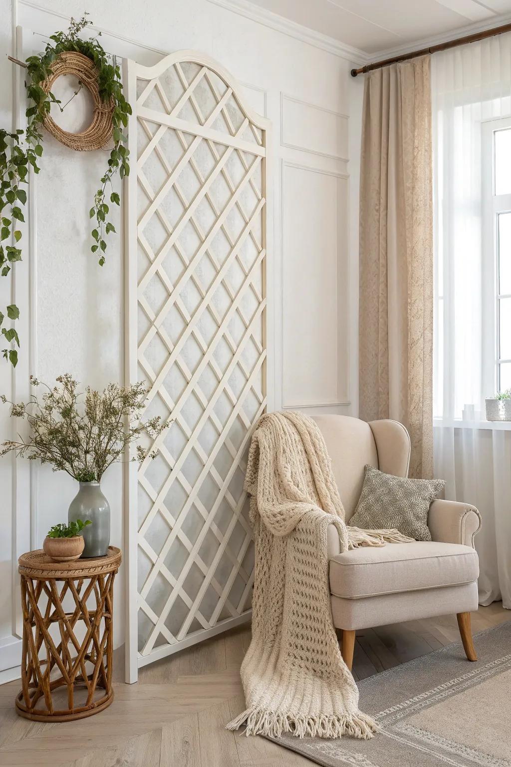 Elevate your space with a stunning lattice feature wall, where simplicity meets style.