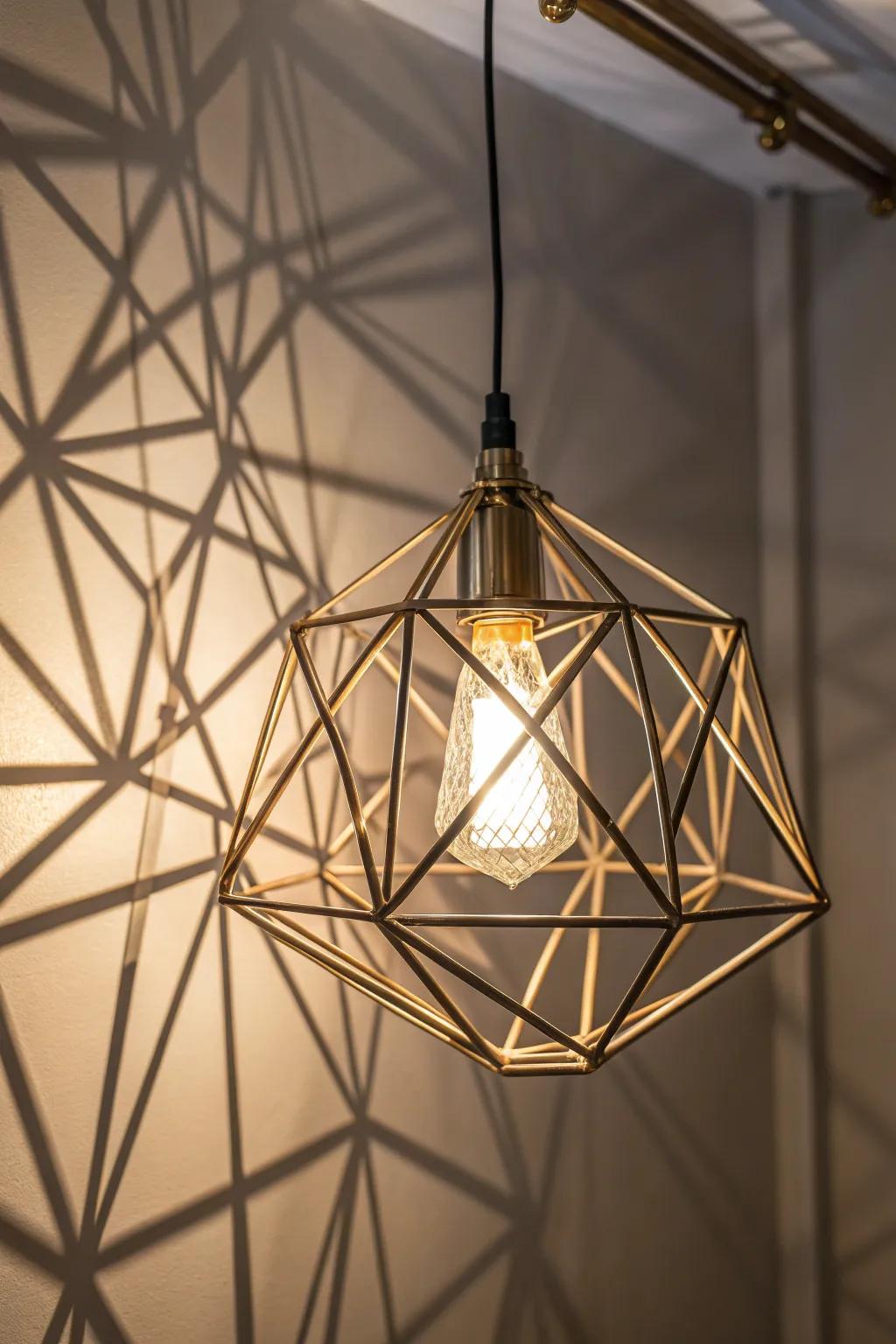 Illuminate your space with a touch of modern craftsmanship – a geometric hanging lamp that blends elegance and innovation.