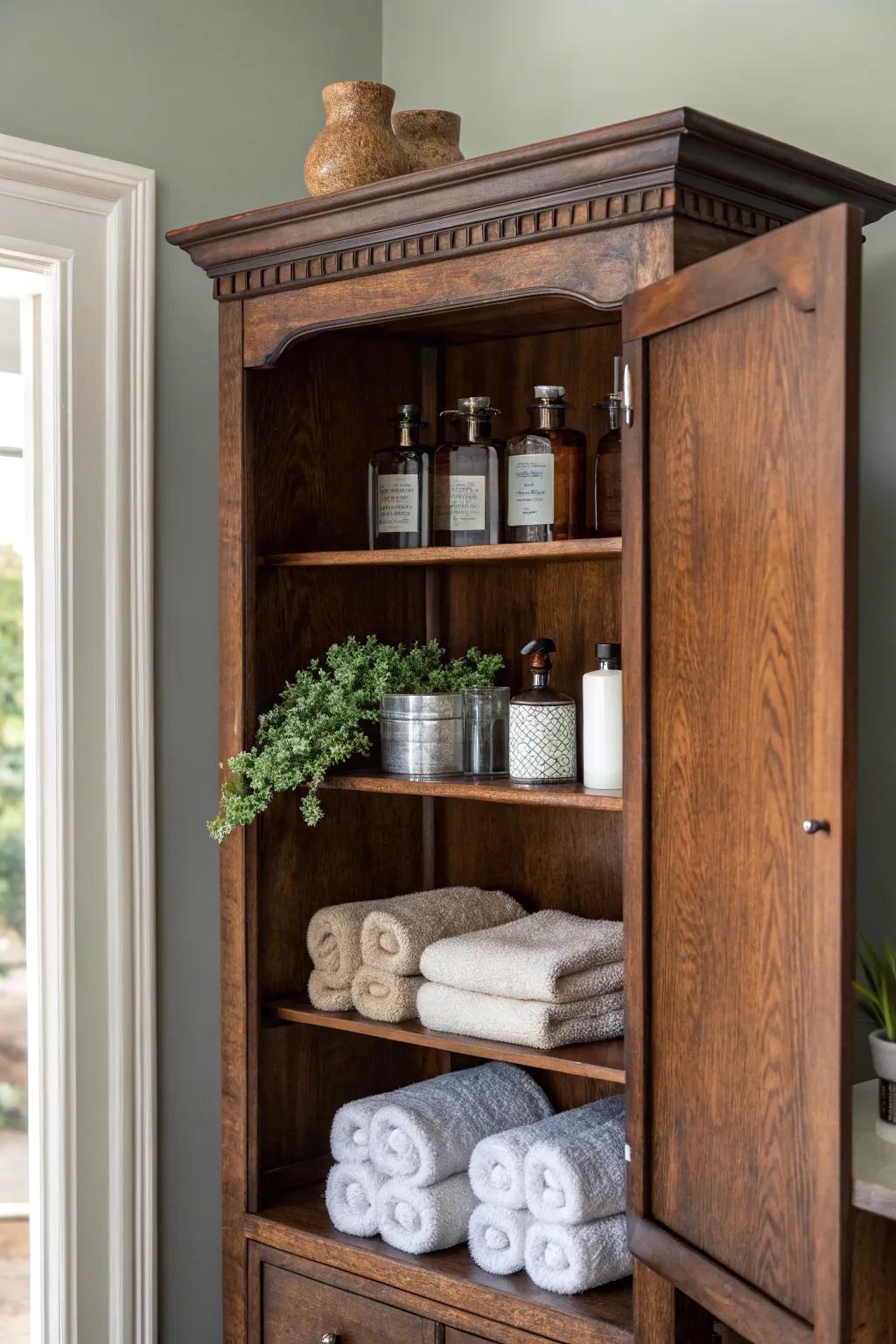Transform your space with open shelving elegance, showcasing craftsmanship and style.