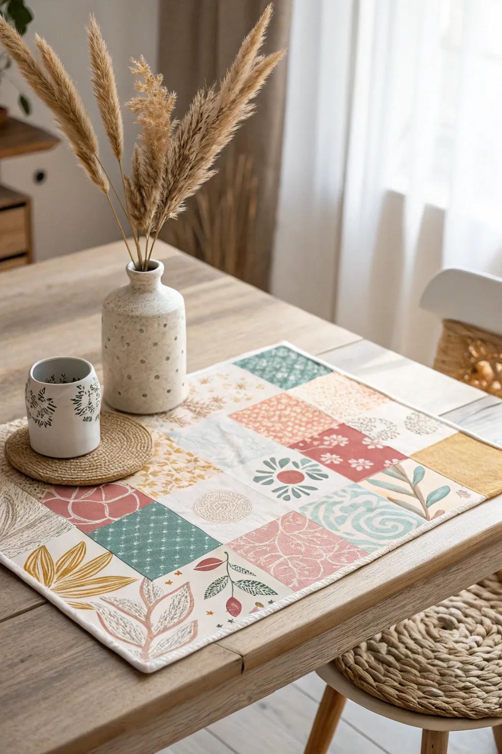 Add a splash of personality to your table with a handcrafted collage placemat that blends color and creativity.