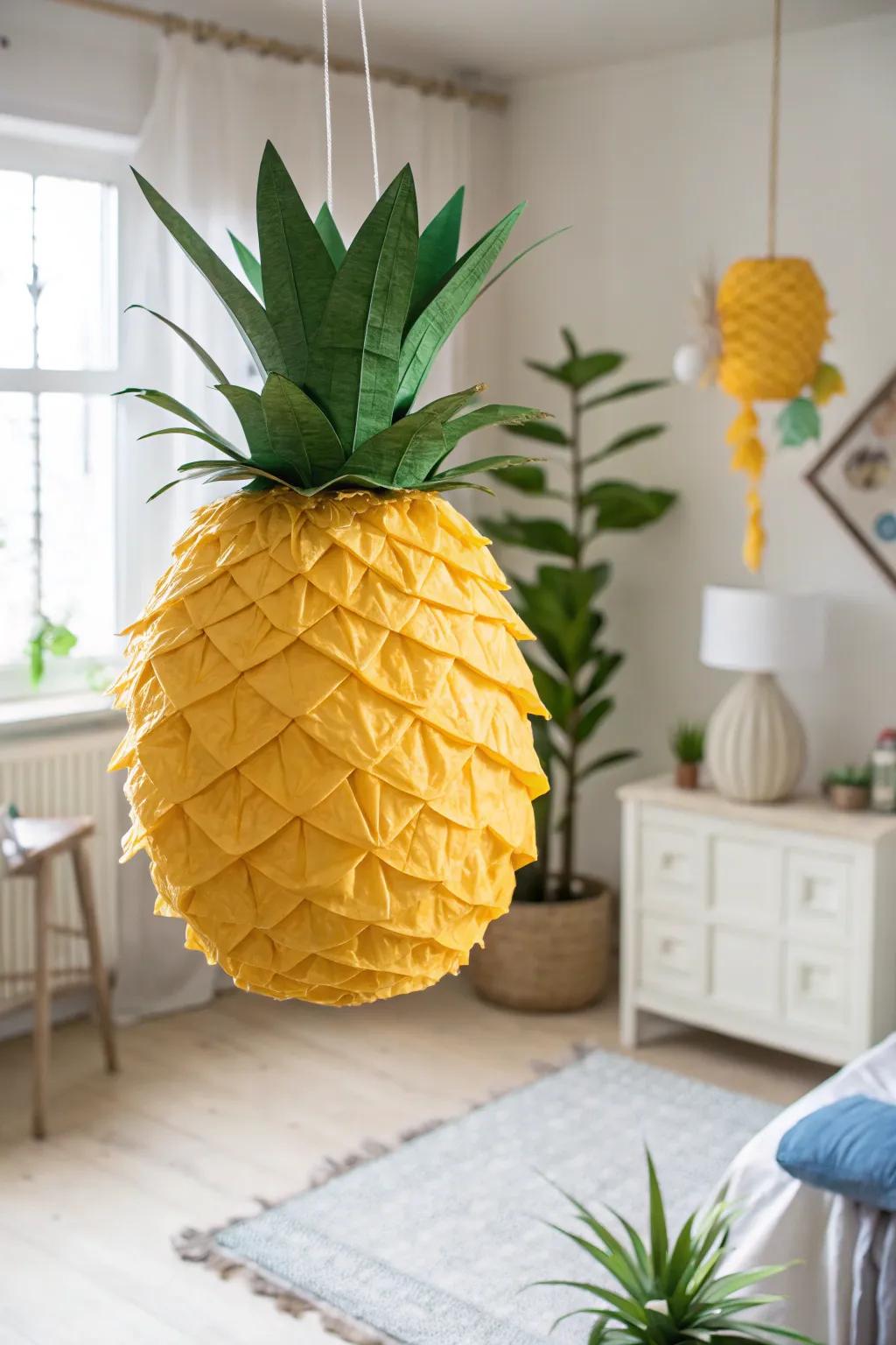 Add a touch of tropical charm to your summer party with this handcrafted pineapple piñata! 🍍✨