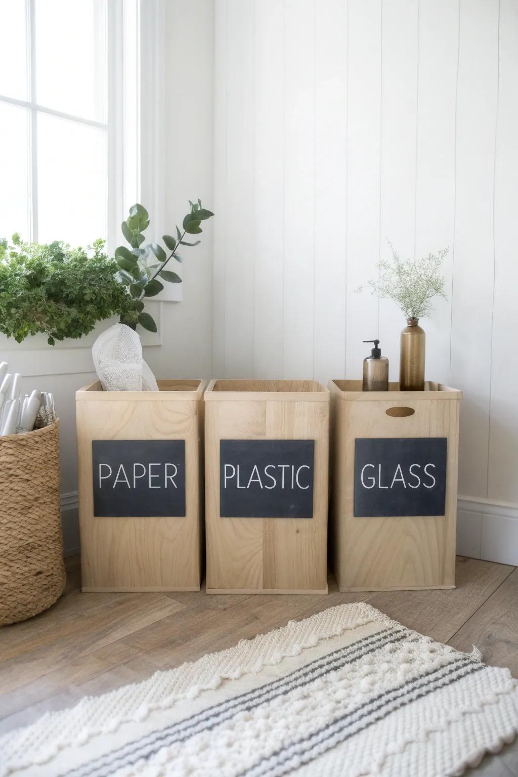 Elevate your recycling game with chic, customizable bins that blend style and function.