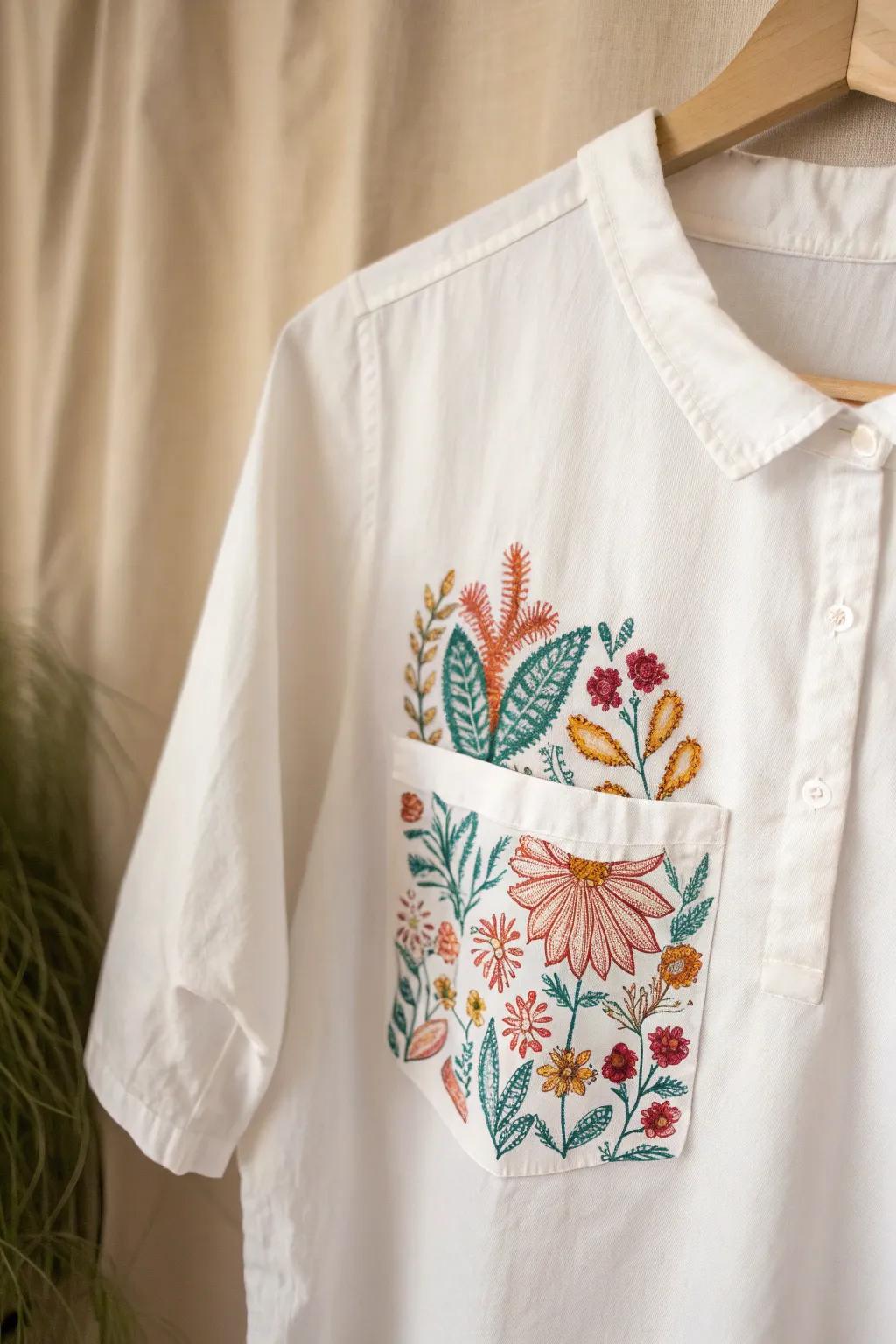 Elevate your wardrobe with a splash of color and creativity—painted pocket designs for a chic, personalized touch.
