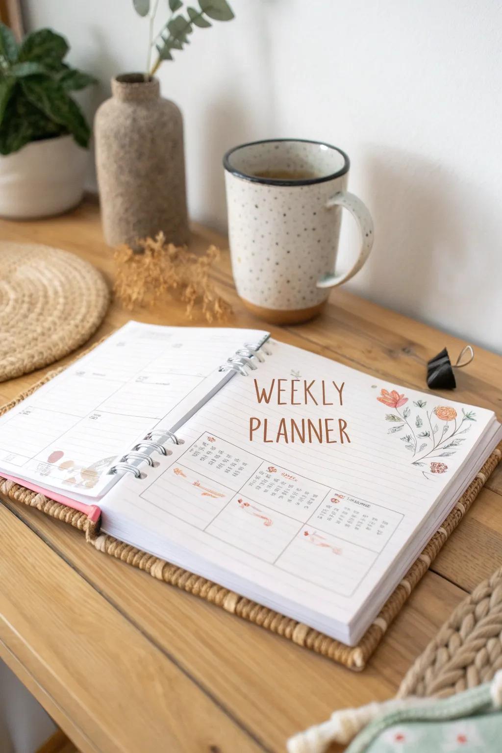 Capture the charm of handwritten notes in your weekly planner with a touch of Scandinavian-Boho style.