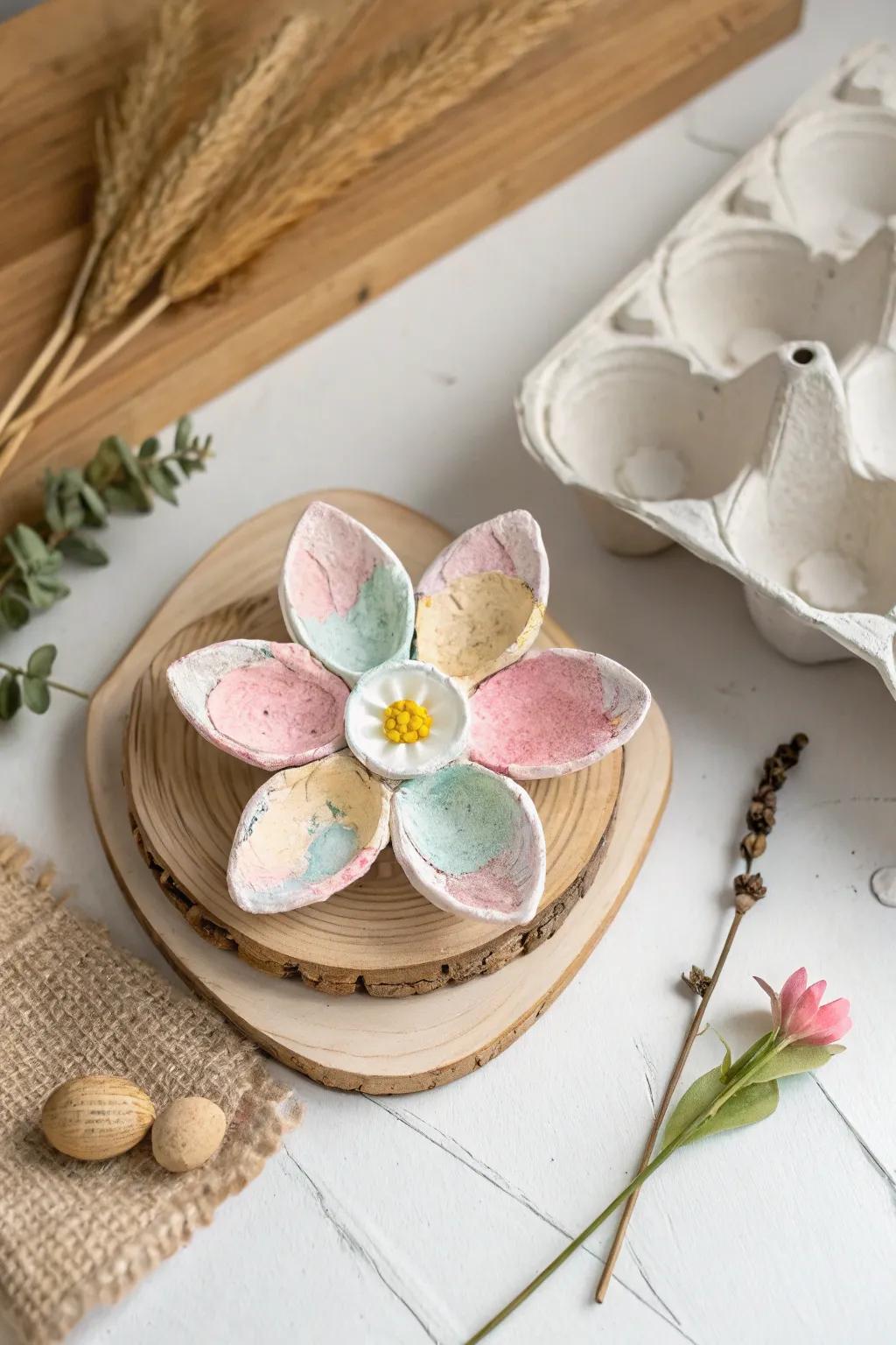 Transform egg cartons into everlasting blooms with this charming craft!