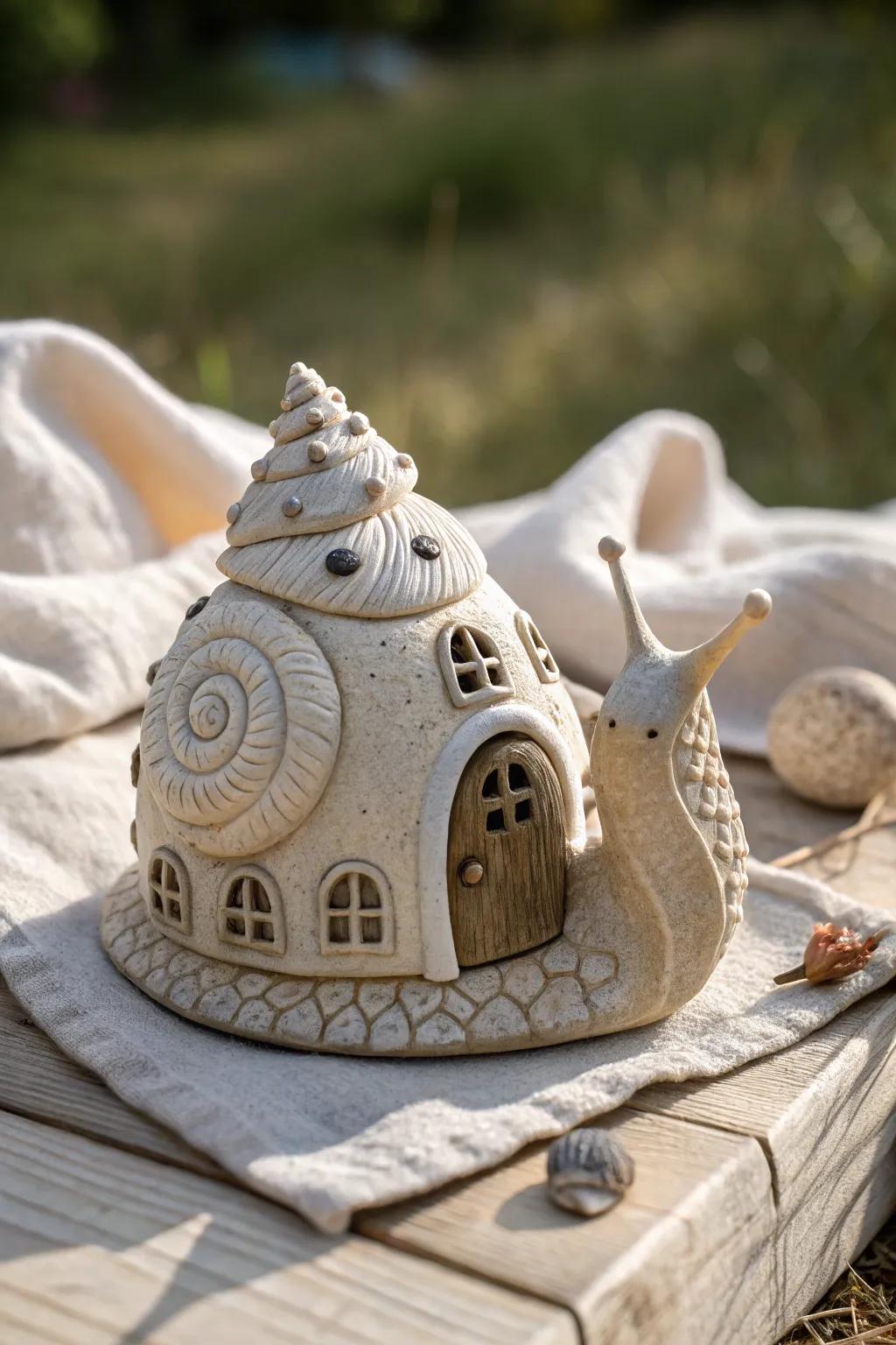 Bring whimsy to your space with this enchanting fantasy snail sculpture, where simplicity meets fairytale magic.
