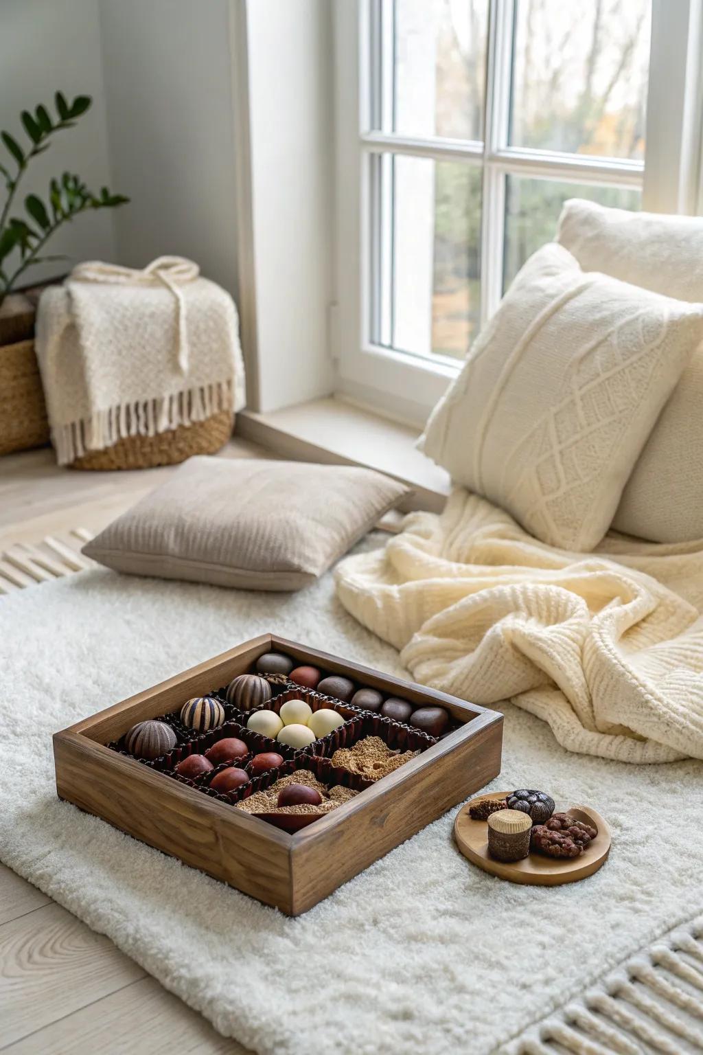 Indulge in a sweet escape with a love-themed movie marathon, where simplicity meets luxury.