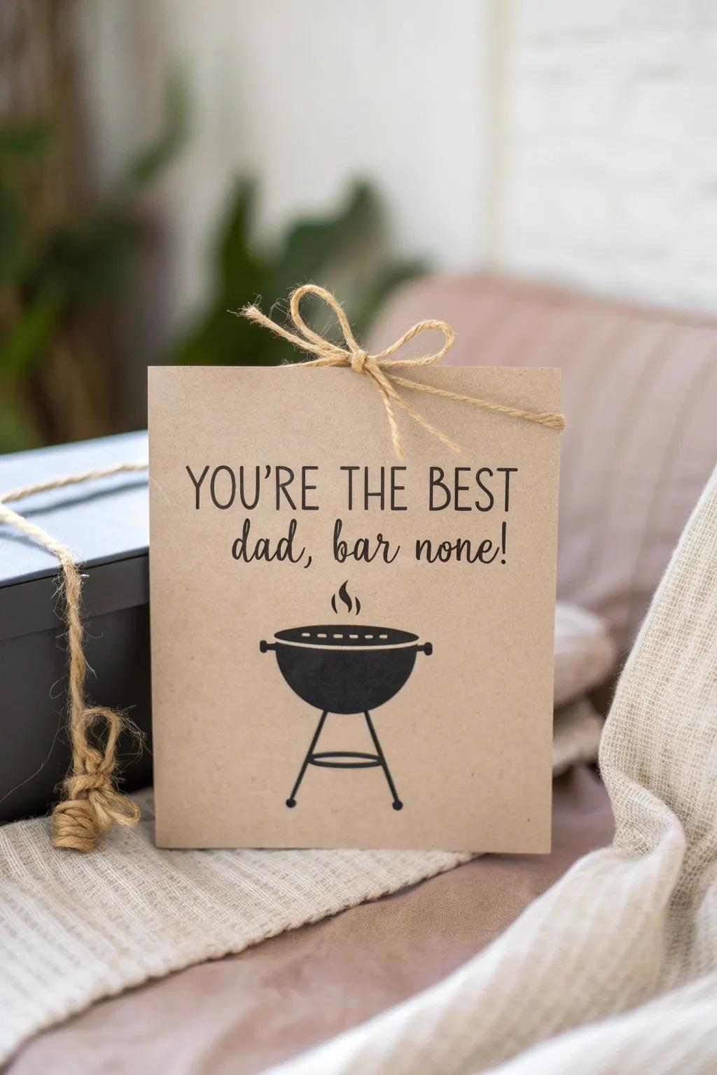 Celebrate Father's Day with a touch of minimalist charm and a playful twist – the perfect DIY card for the grill master in your life.