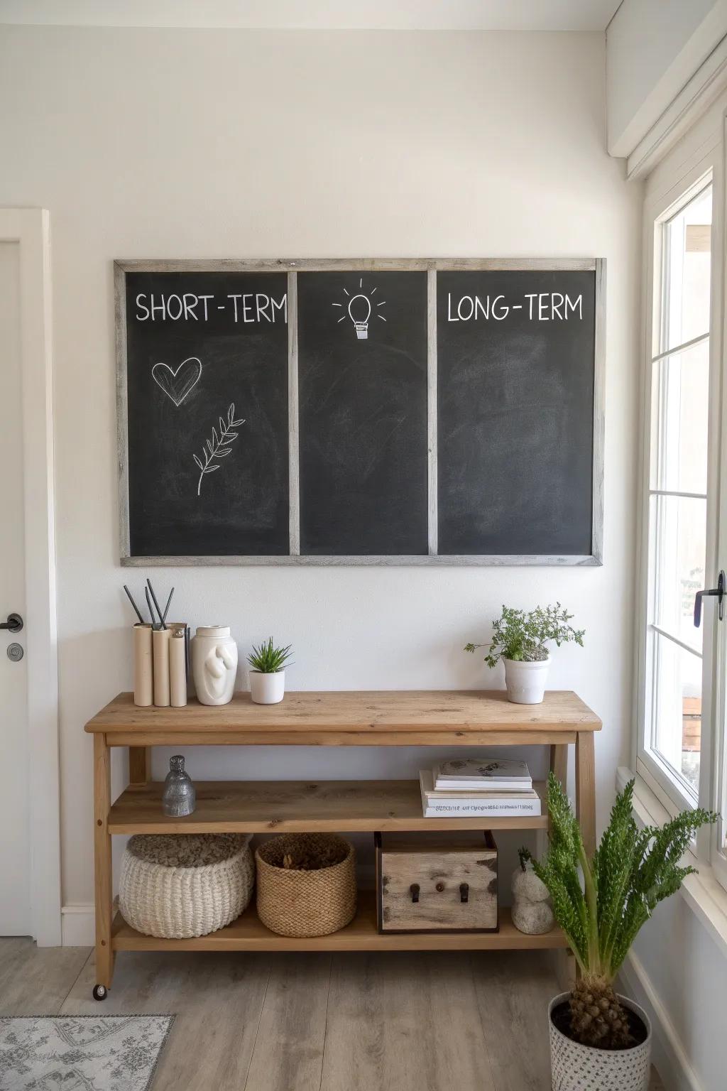 Elevate your space with a chic Chalkboard Goal Tracker that marries style and purpose.