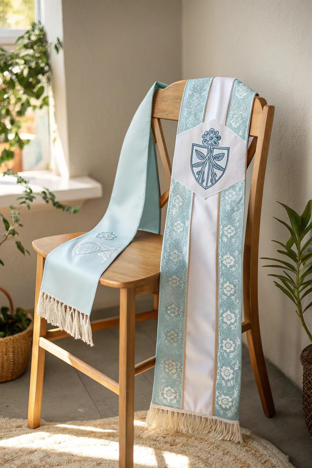 Celebrate your achievements in style by incorporating your school spirit into a beautifully crafted graduation stole.