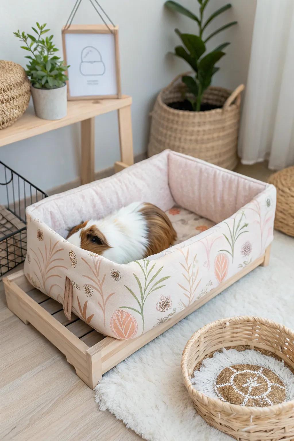 Transform your guinea pig's home with cozy fleece liners that combine style and comfort.