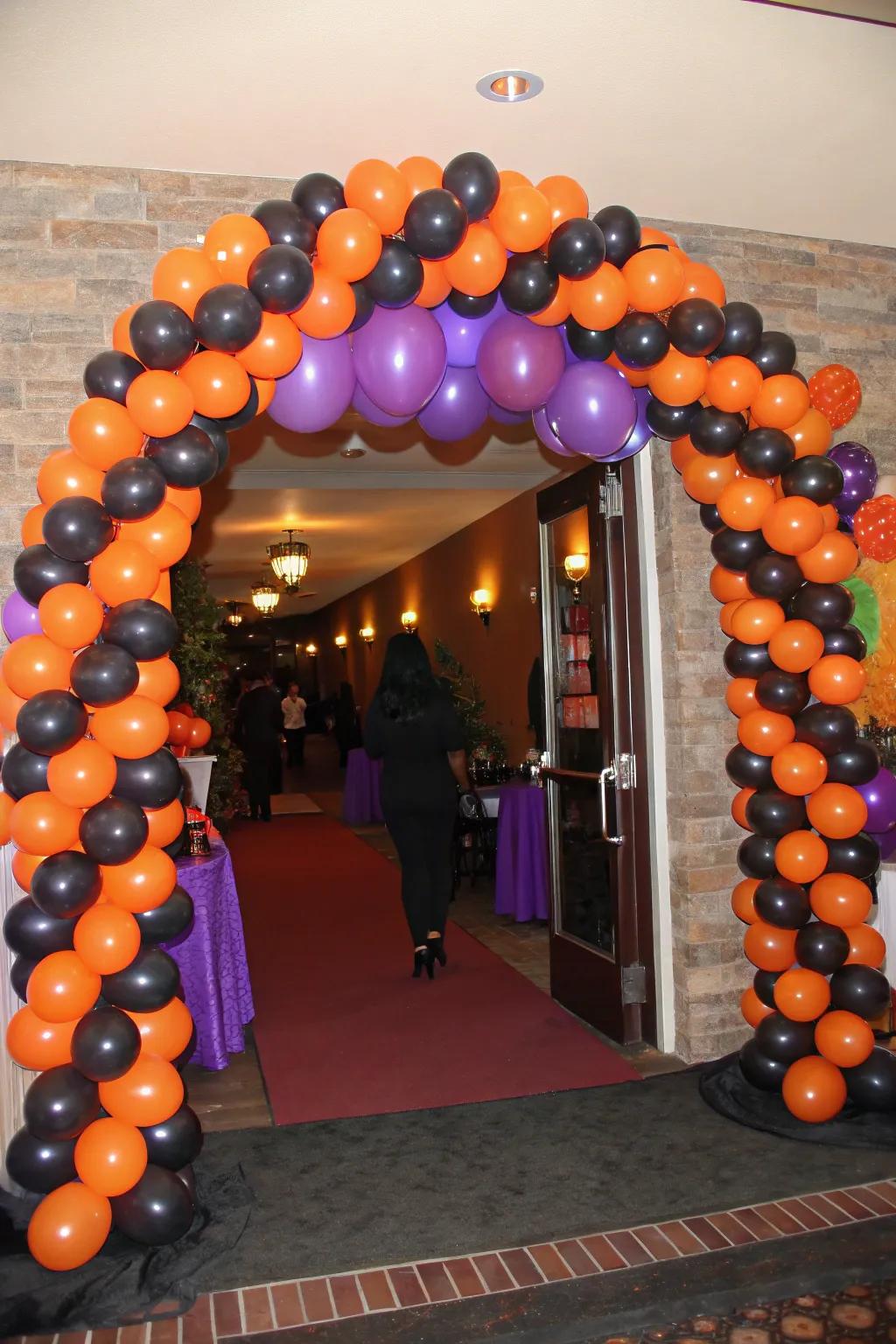 Make a grand entrance with bold balloon decor.