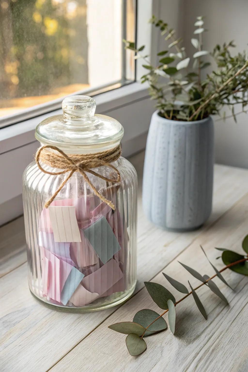 Capture your love story in a jar—each note a cherished memory to revisit together.