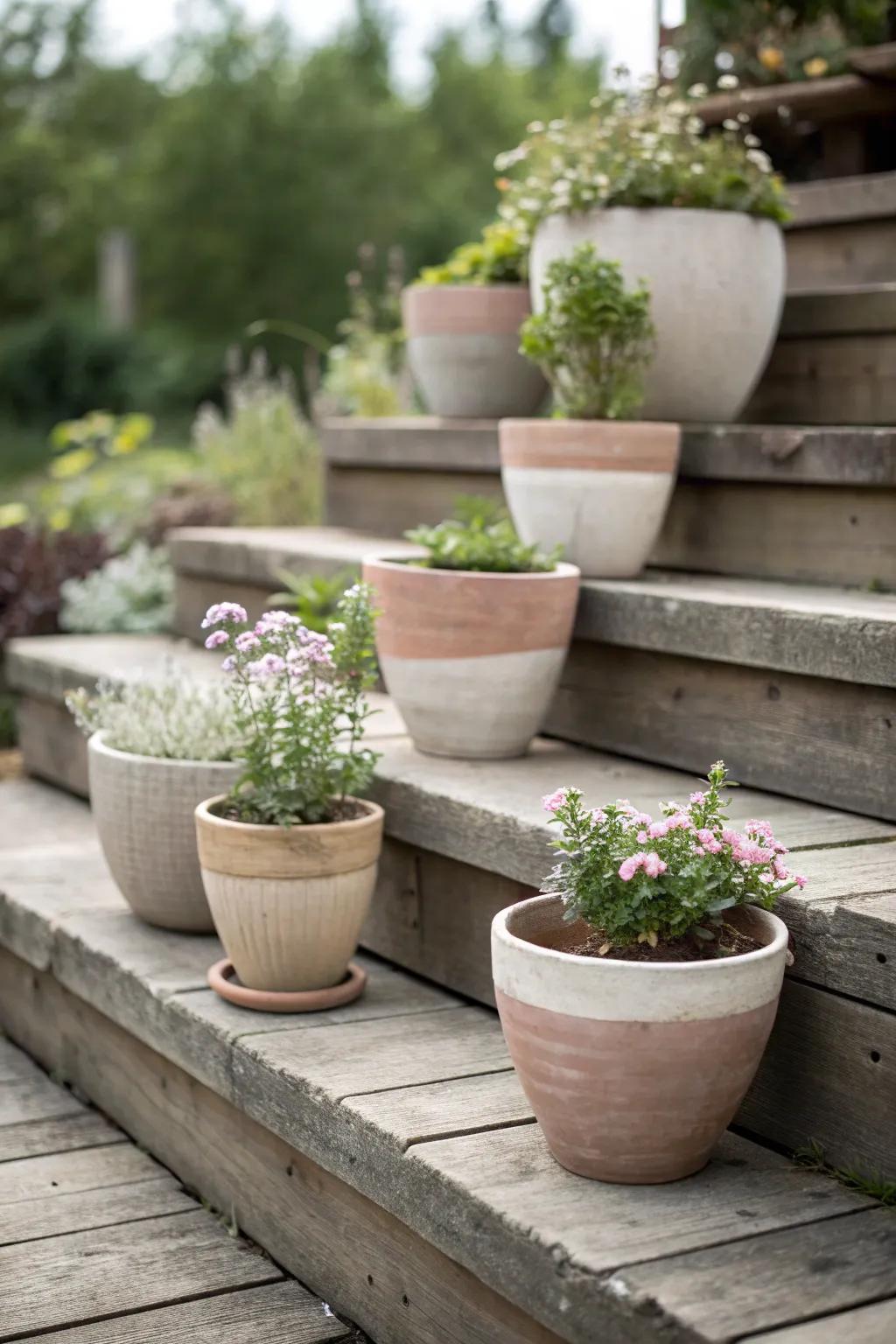 Elevate your garden's charm with a beautifully tiered pot arrangement. Simplicity meets elegance in this Scandinavian-inspired design.