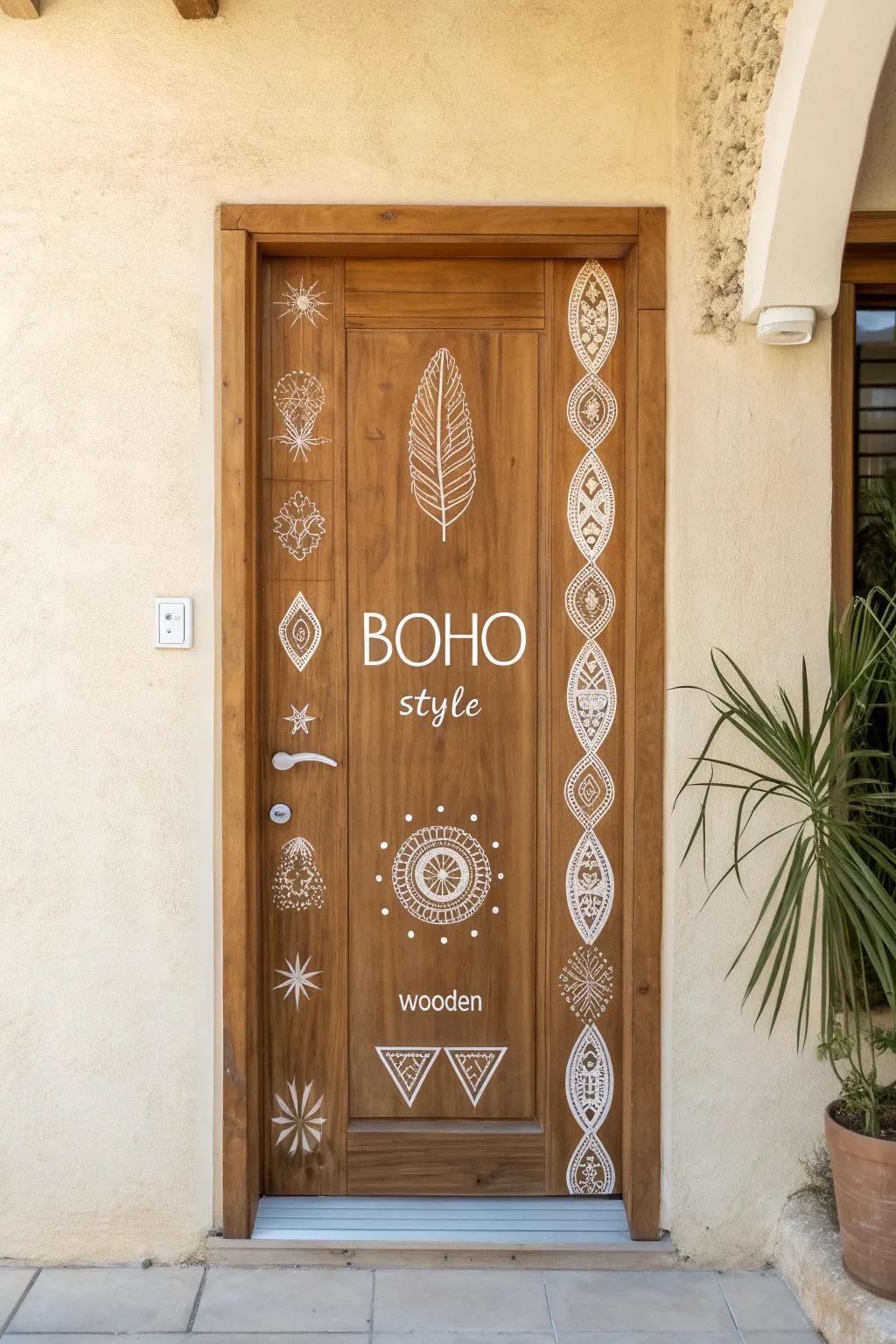 Transform your space with a touch of whimsy: Sticker art for your doors.