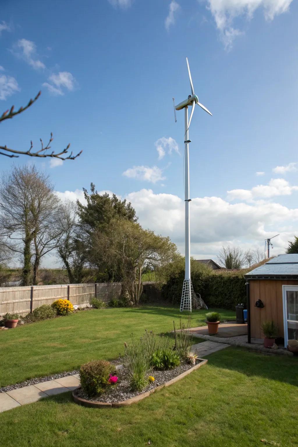Capture the breeze with a small wind turbine in your backyard.