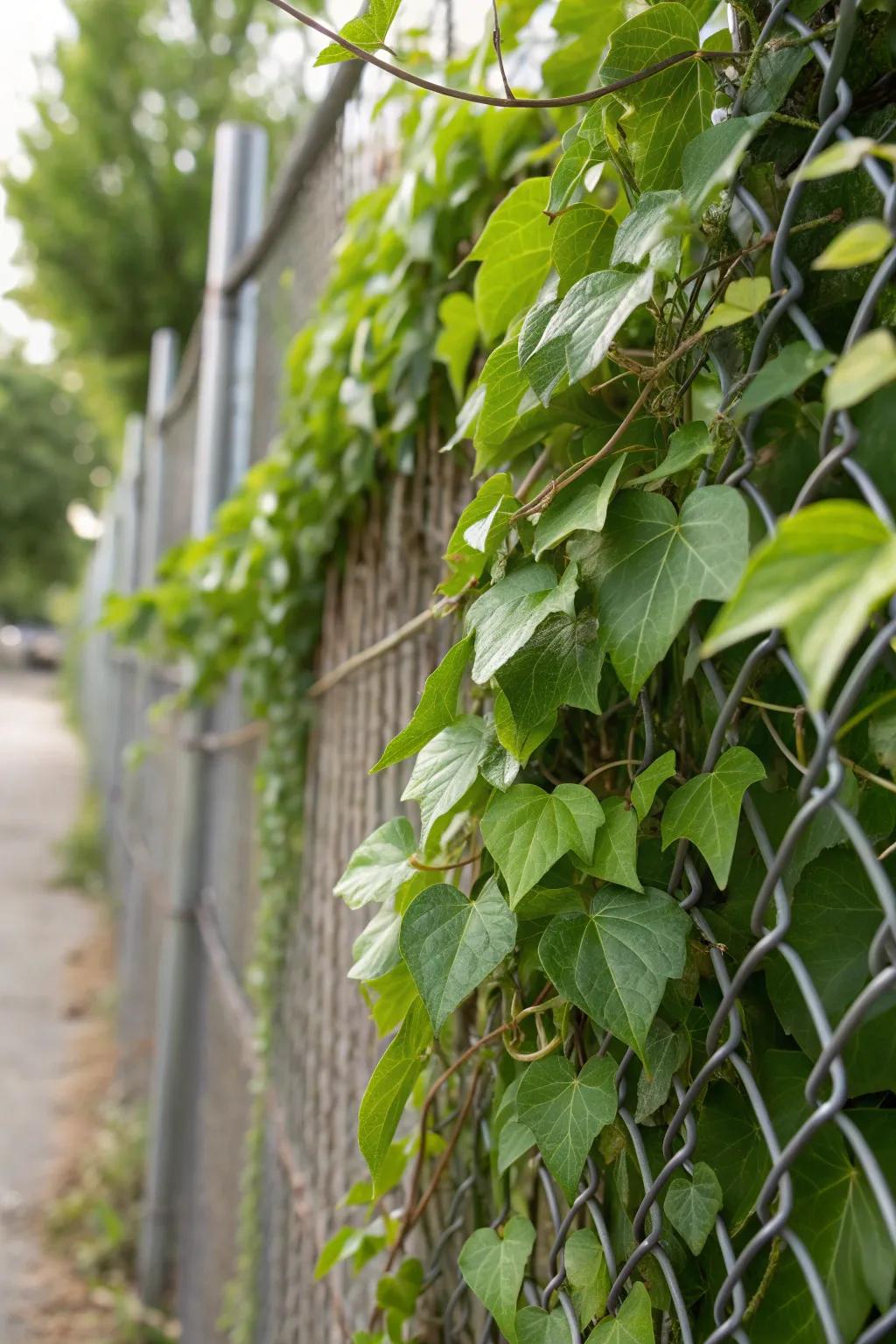Transform your space with the elegance of climbing vines: a living masterpiece on your fence.