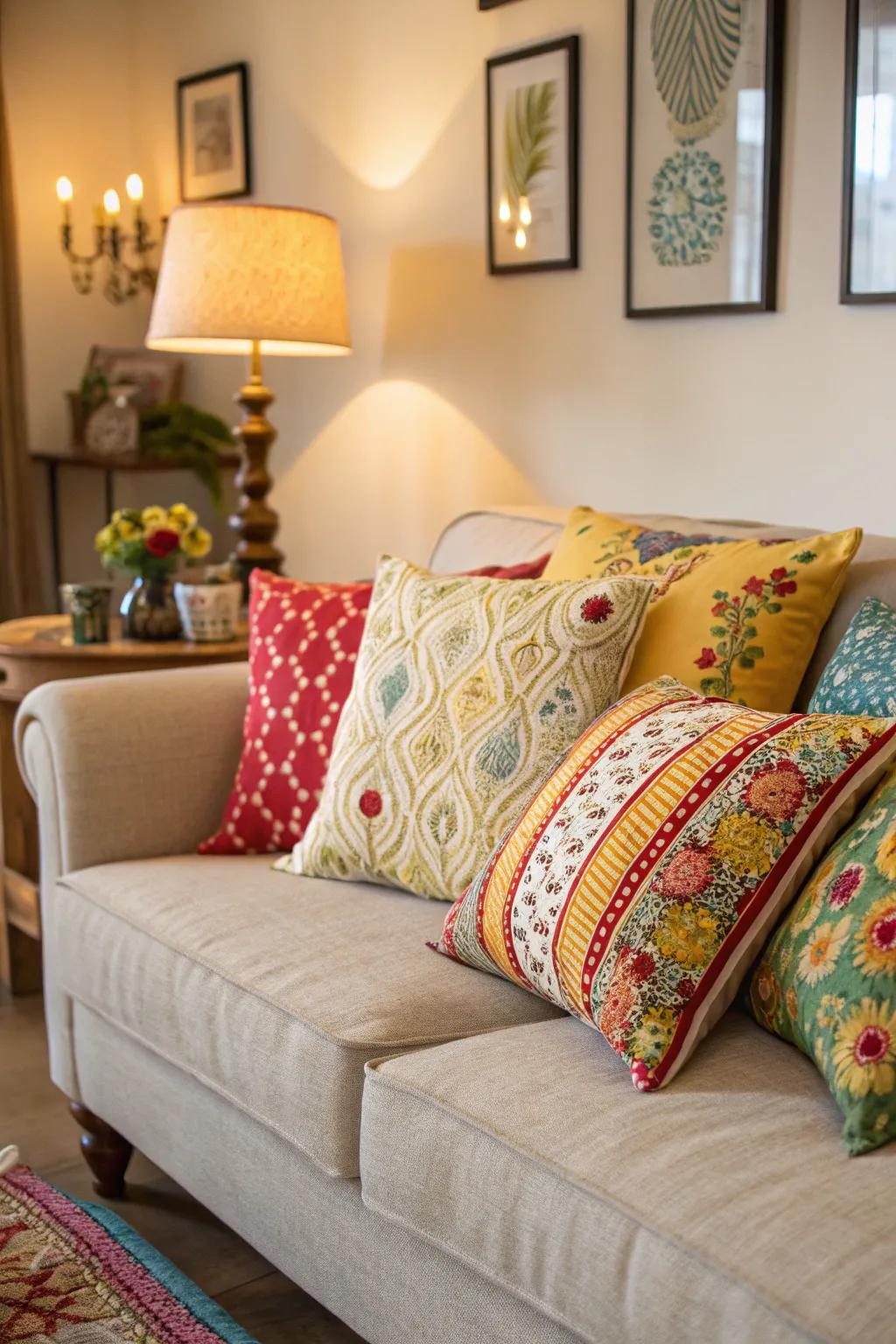 DIY throw pillow covers can easily refresh your living space.