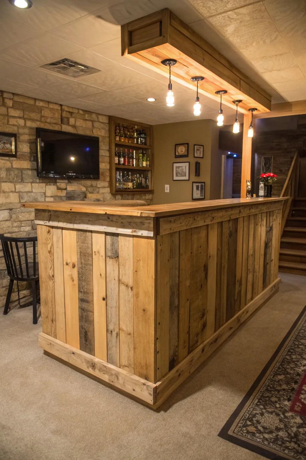 Transform your space with a DIY pallet bar—rustic charm meets craftsmanship.