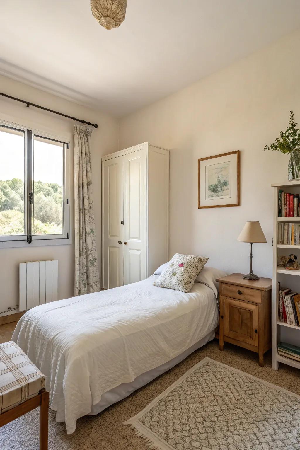 Simplicity and elegance in a minimalist guest bedroom.