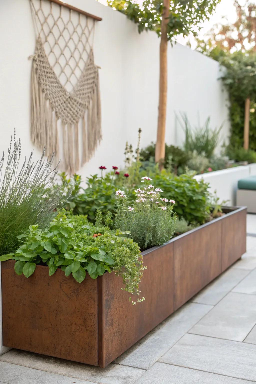Elevate your garden with the industrial elegance of Corten steel.