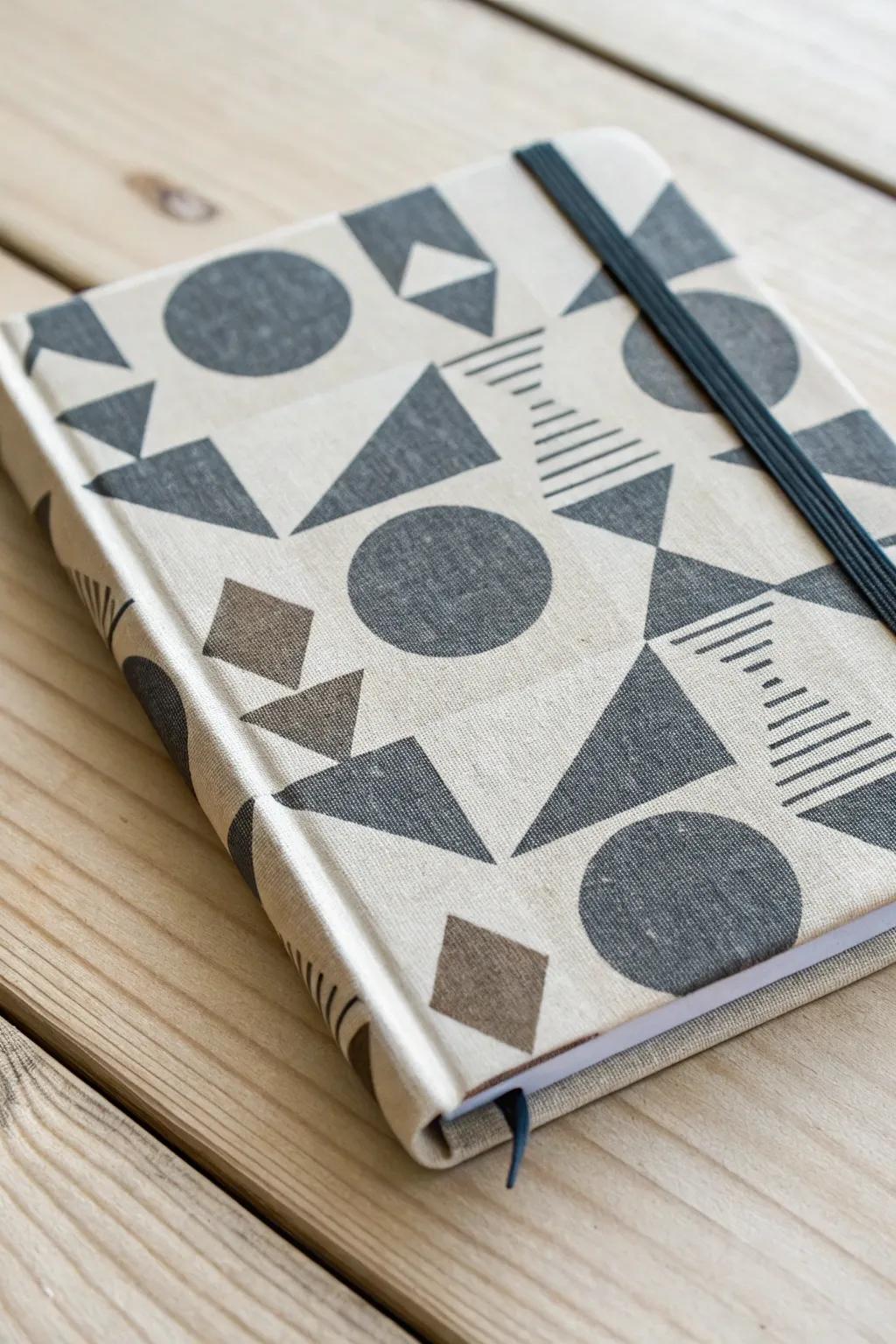 Elevate your stationery with a sophisticated geometric notebook design, perfect for those who appreciate simplicity and craftsmanship.