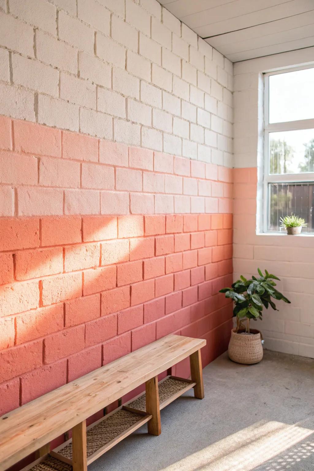 Transform your space with a serene ombre wall, where art meets tranquility.
