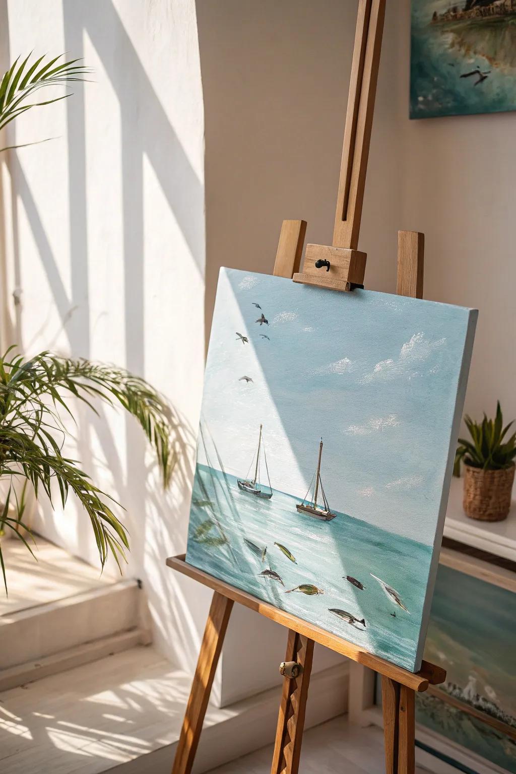 Dive into creativity with a collaborative ocean masterpiece, where minimalist elegance meets boho charm.