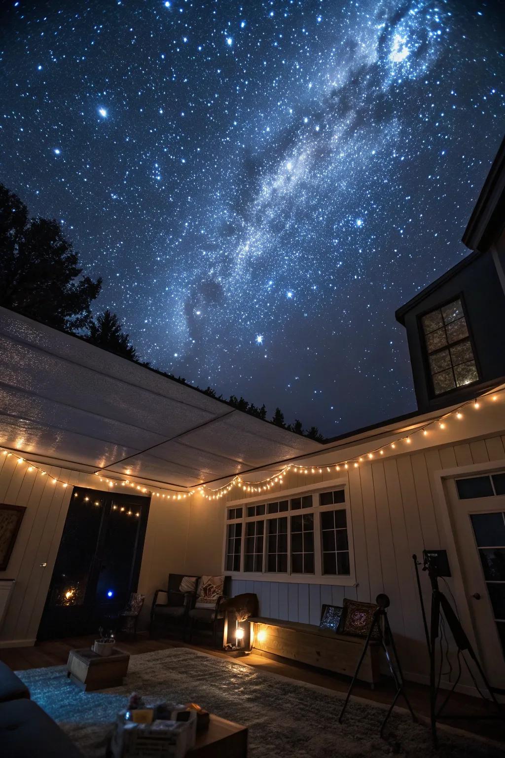 Turn your ceiling into a captivating night sky.