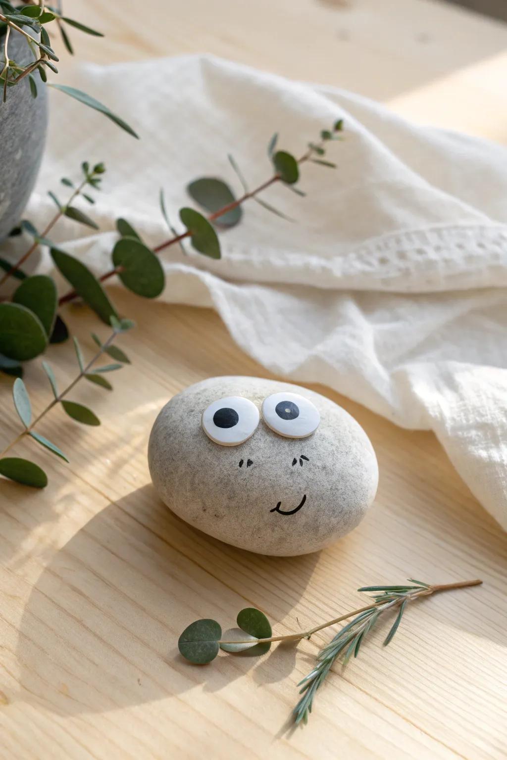 Whimsy meets minimalism: Discover the charm of googly-eyed pet rocks!