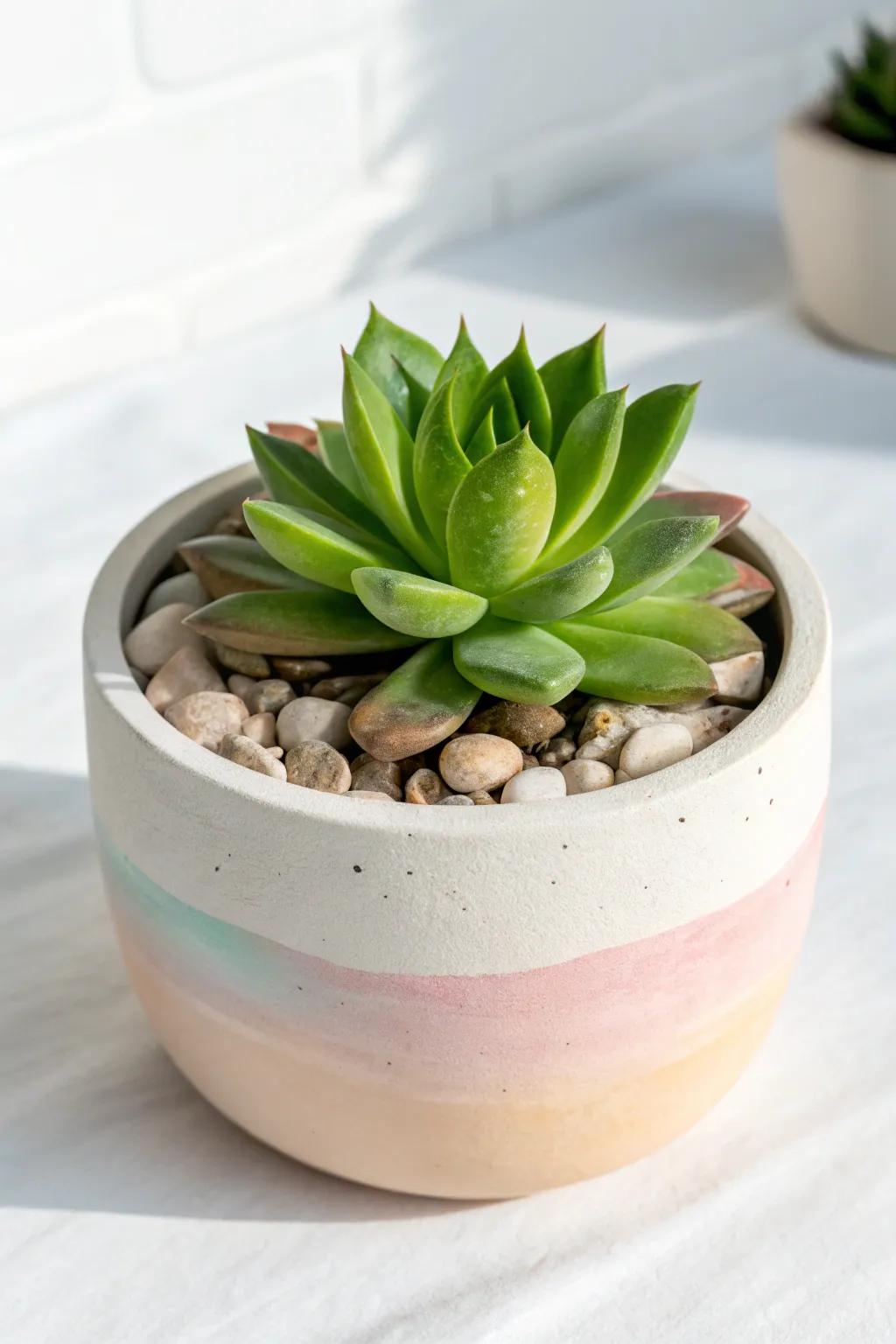 Embrace the beauty of simplicity with this delightful succulent planter, a perfect blend of Scandinavian elegance and Boho charm.