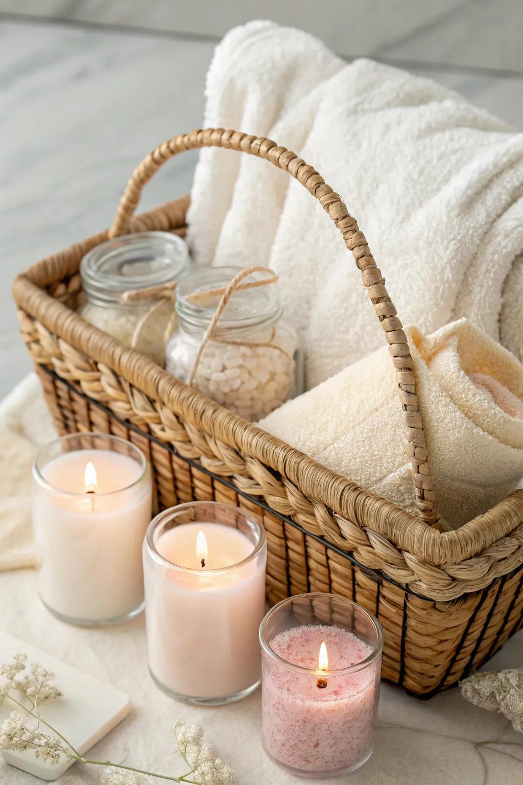 Indulge in serenity with our Relaxation and Spa Basket, the perfect blend of comfort and elegance.