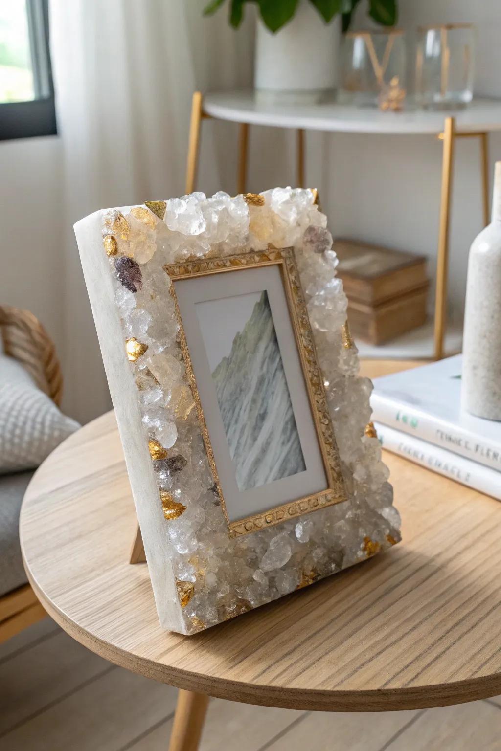 Elevate your memories with geode glamour—where elegance meets natural beauty.