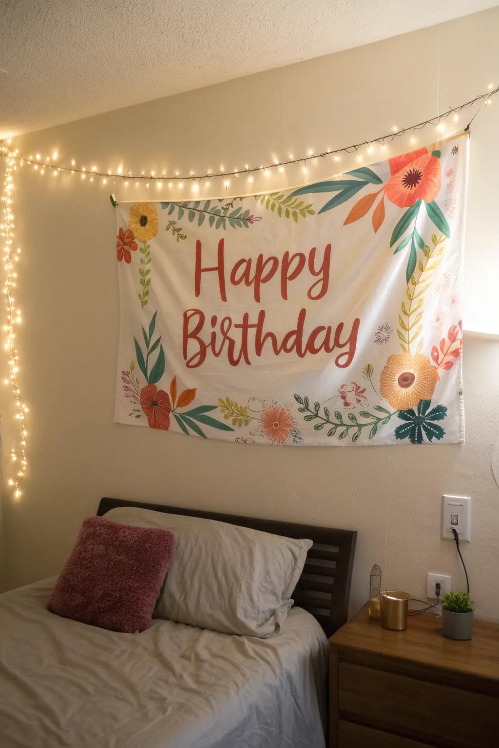 A custom banner adds a personal touch to your celebration.
