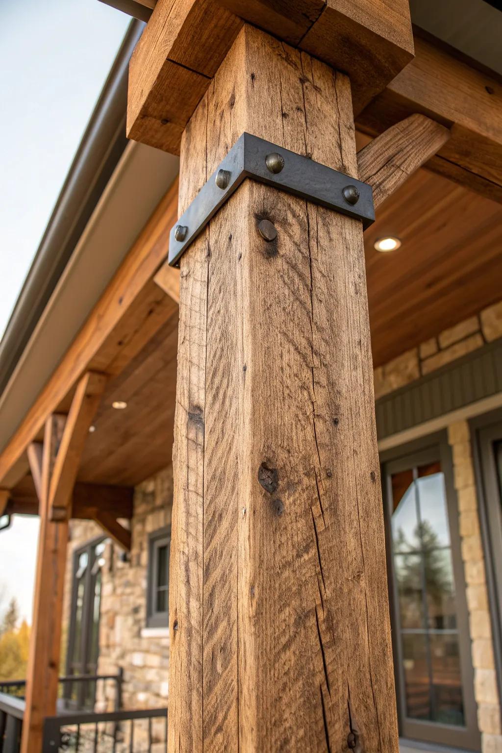 Where rustic charm meets modern elegance: Rough cedar and sleek metal unite.