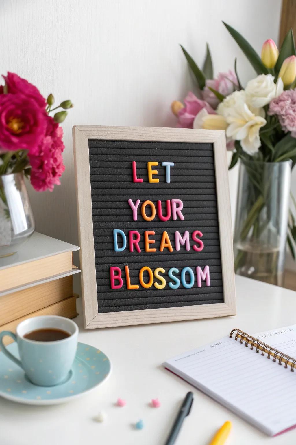 Inspire creativity with a blooming message.