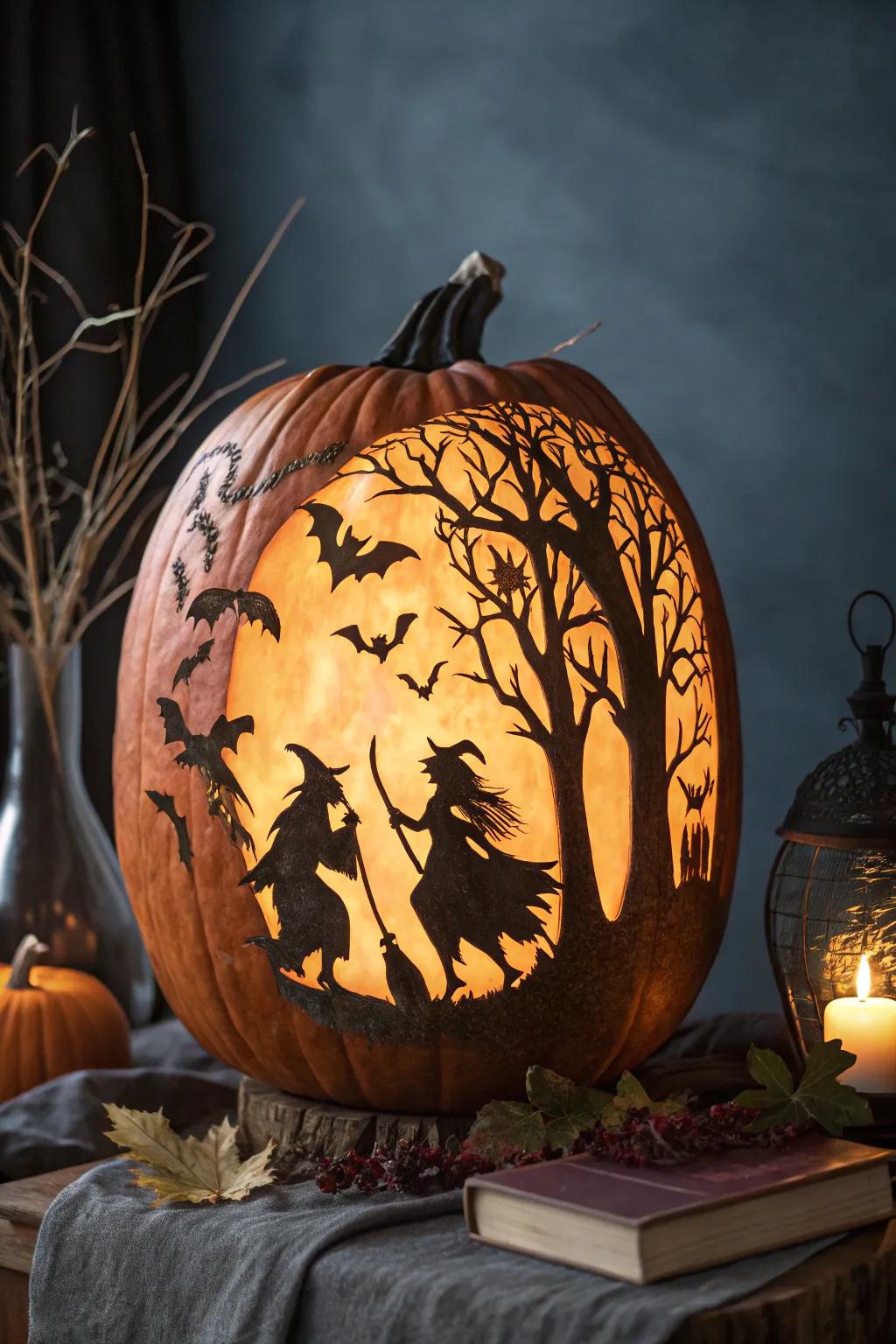 Illuminate the night with the captivating art of silhouette carving.