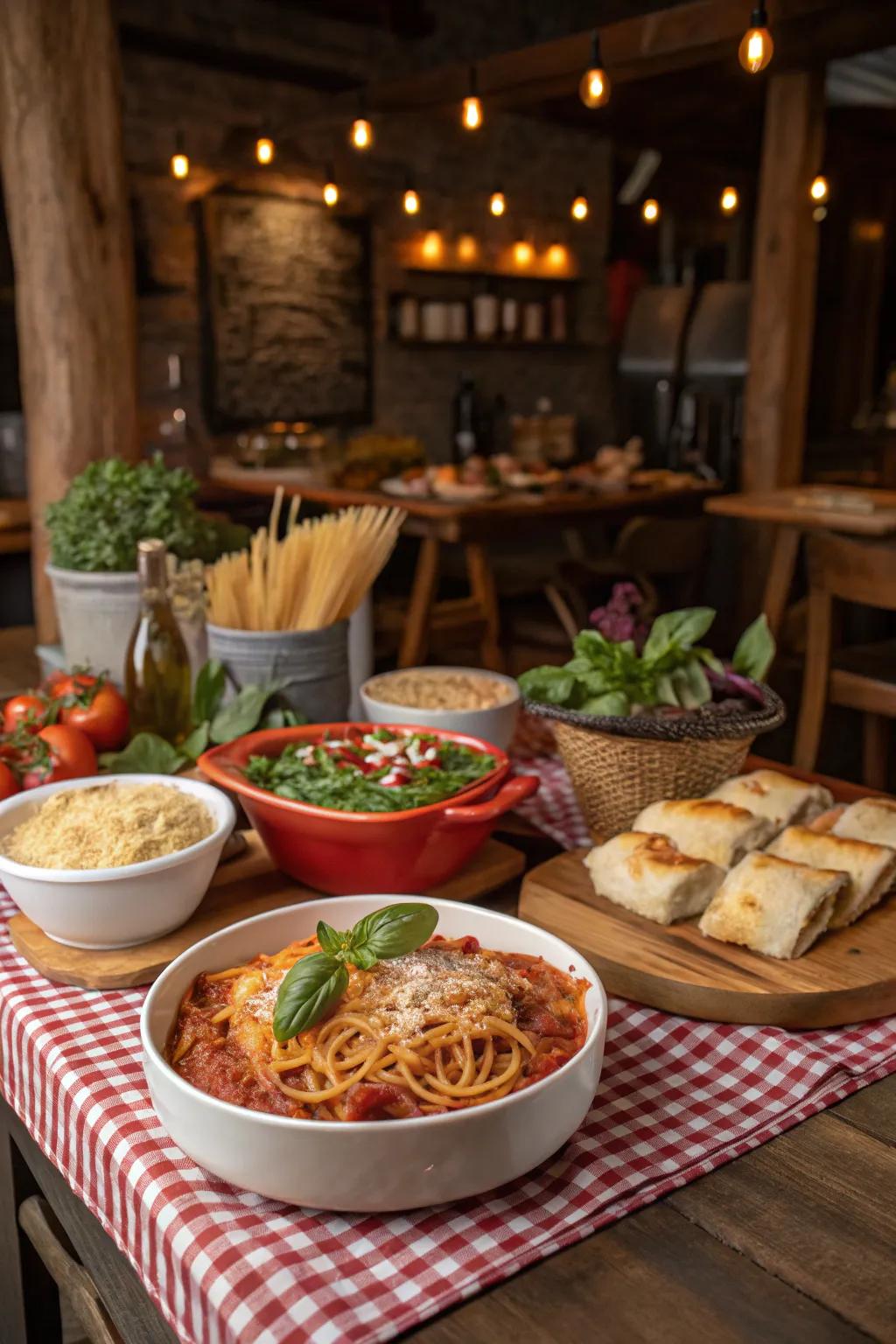 Indulge in a taste of Italy with a pasta extravaganza.