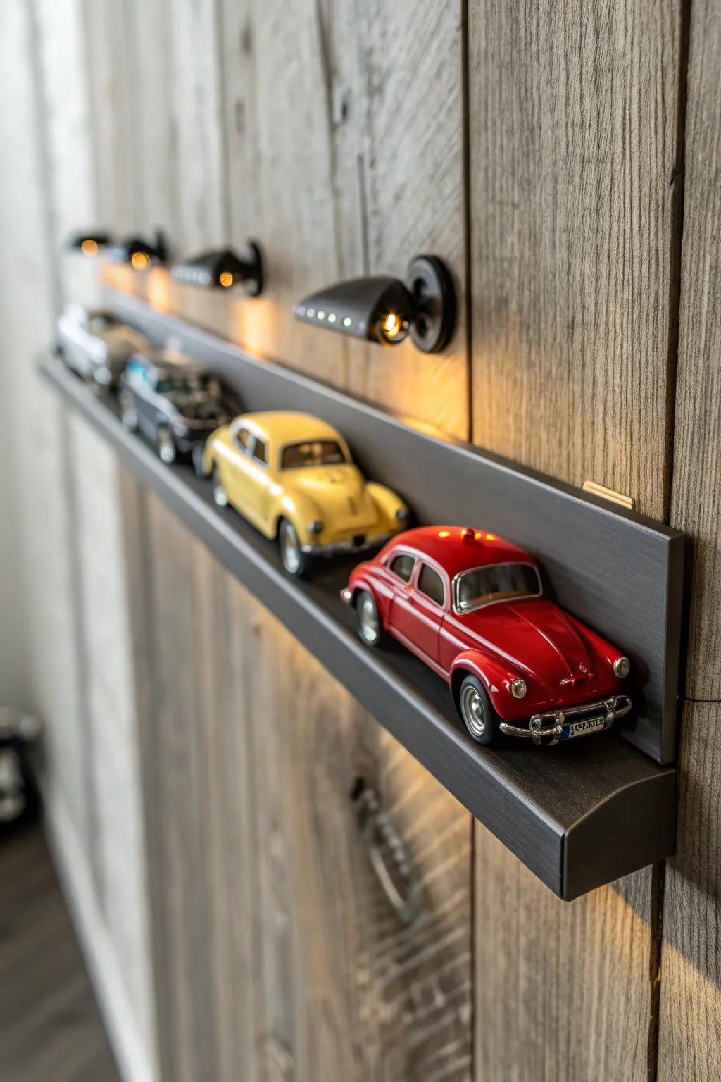Transform your space with a stylish magnetic wall display for toy cars—where art meets play.