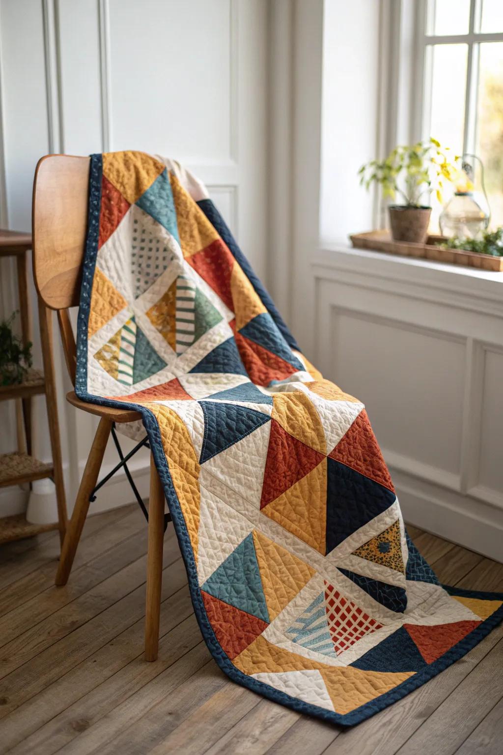 Let your creativity burst with color in this stunning quilt design — where simplicity meets a vibrant celebration!