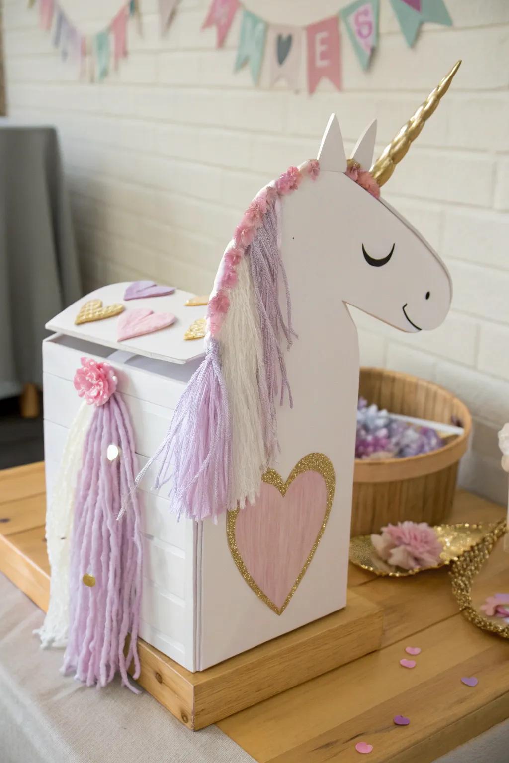 Unicorn Magic: Create a whimsical valentine box that enchants with its minimalist and bohemian charm.