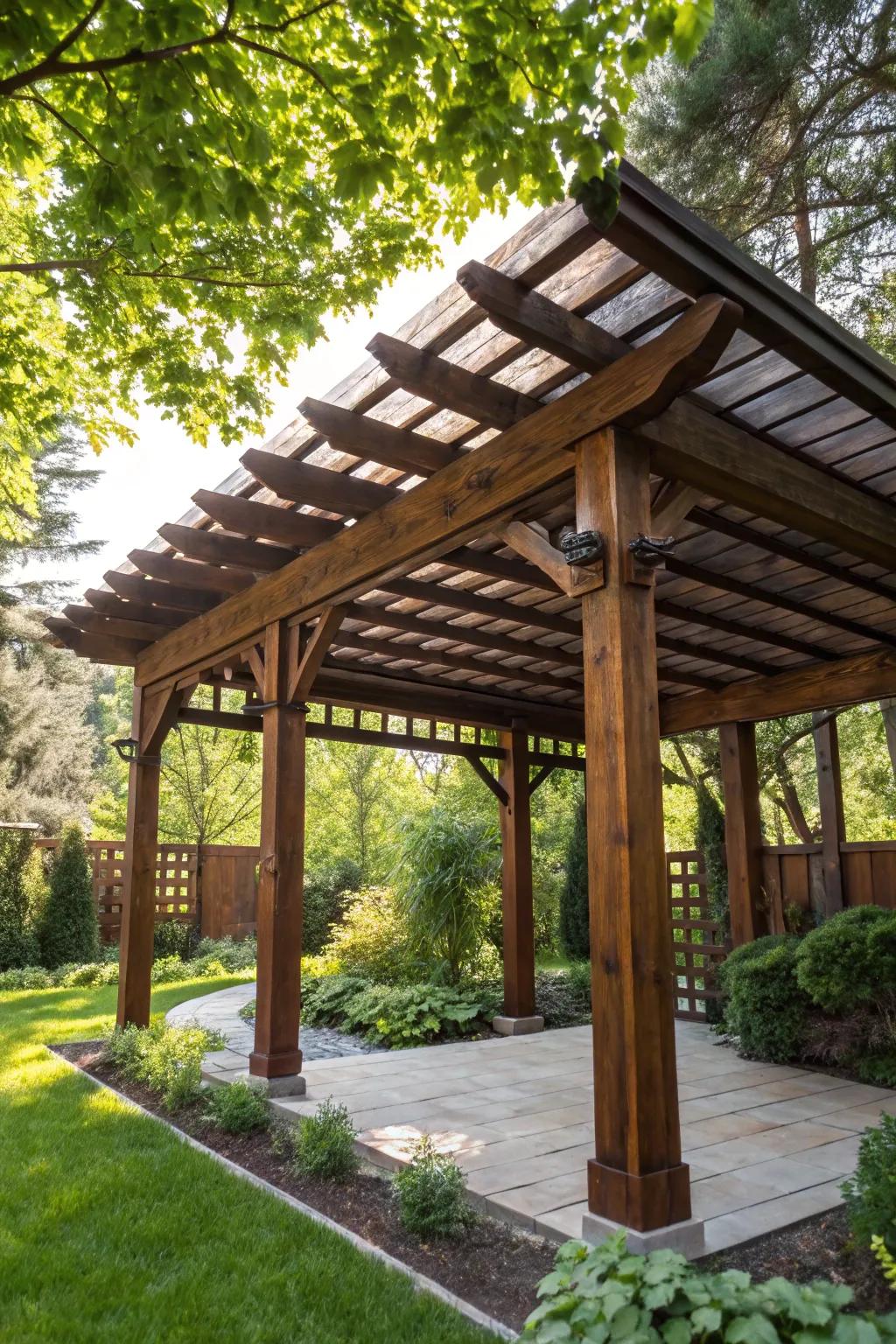 Transform your outdoor space into a year-round haven with a beautifully crafted solid roof pergola.