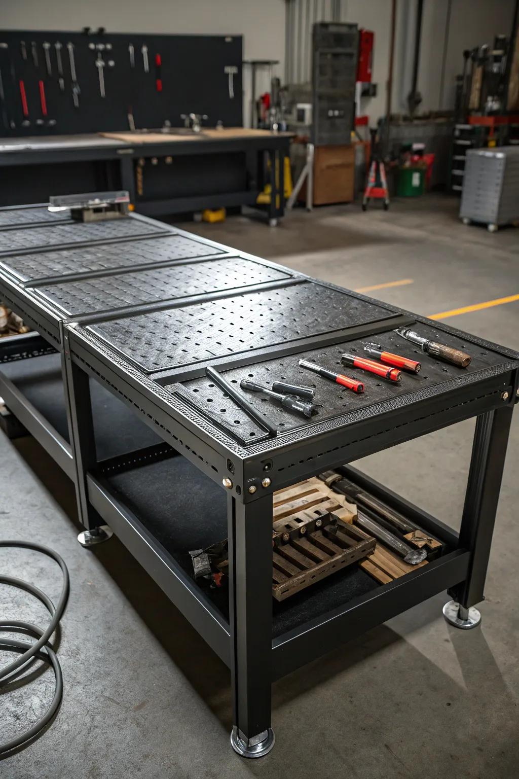 Unleash your creativity with a modular welding table that adapts to your every project.
