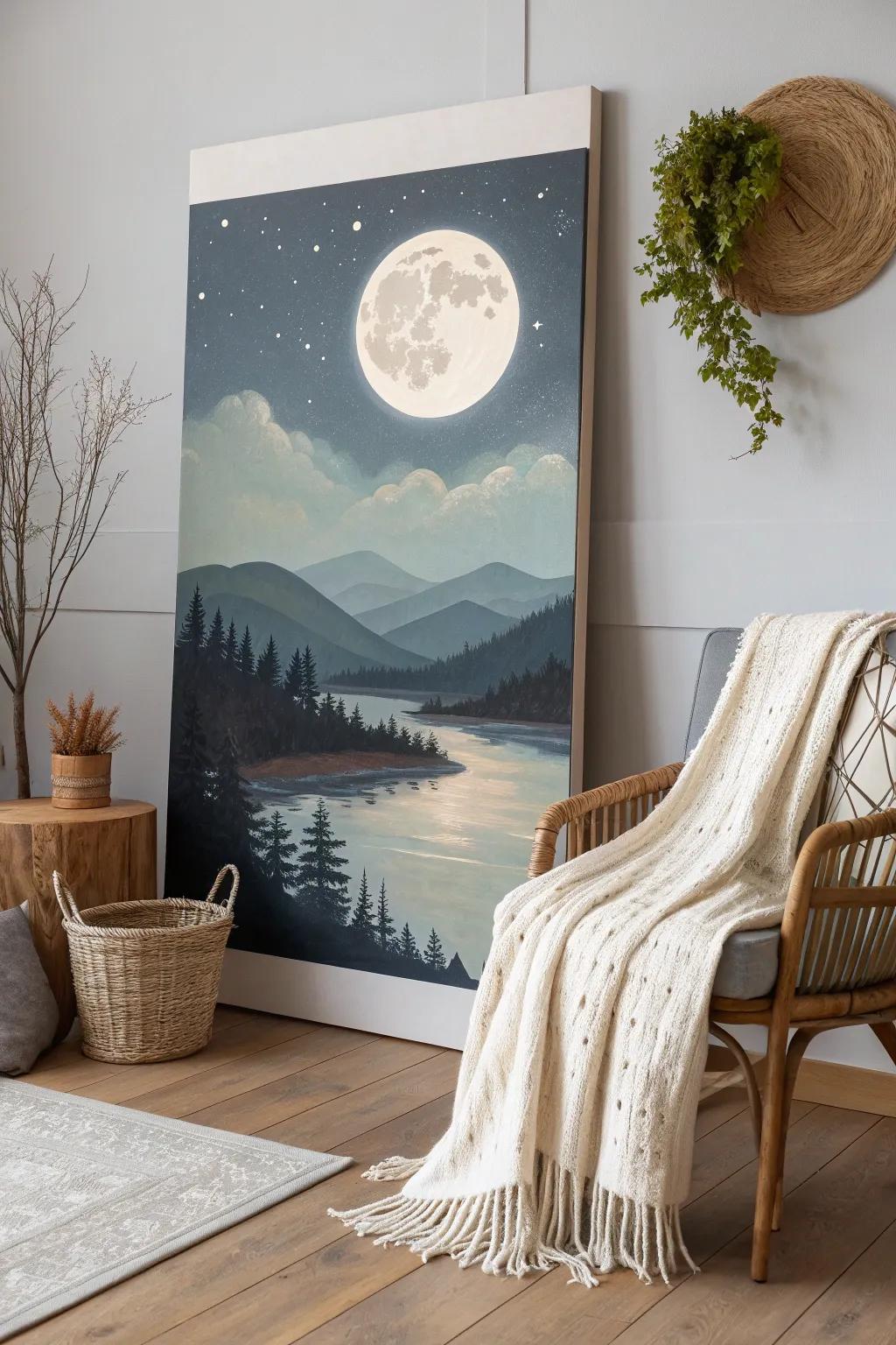 Capture the magic of moonlit landscapes and bring dreamy elegance to your living space.