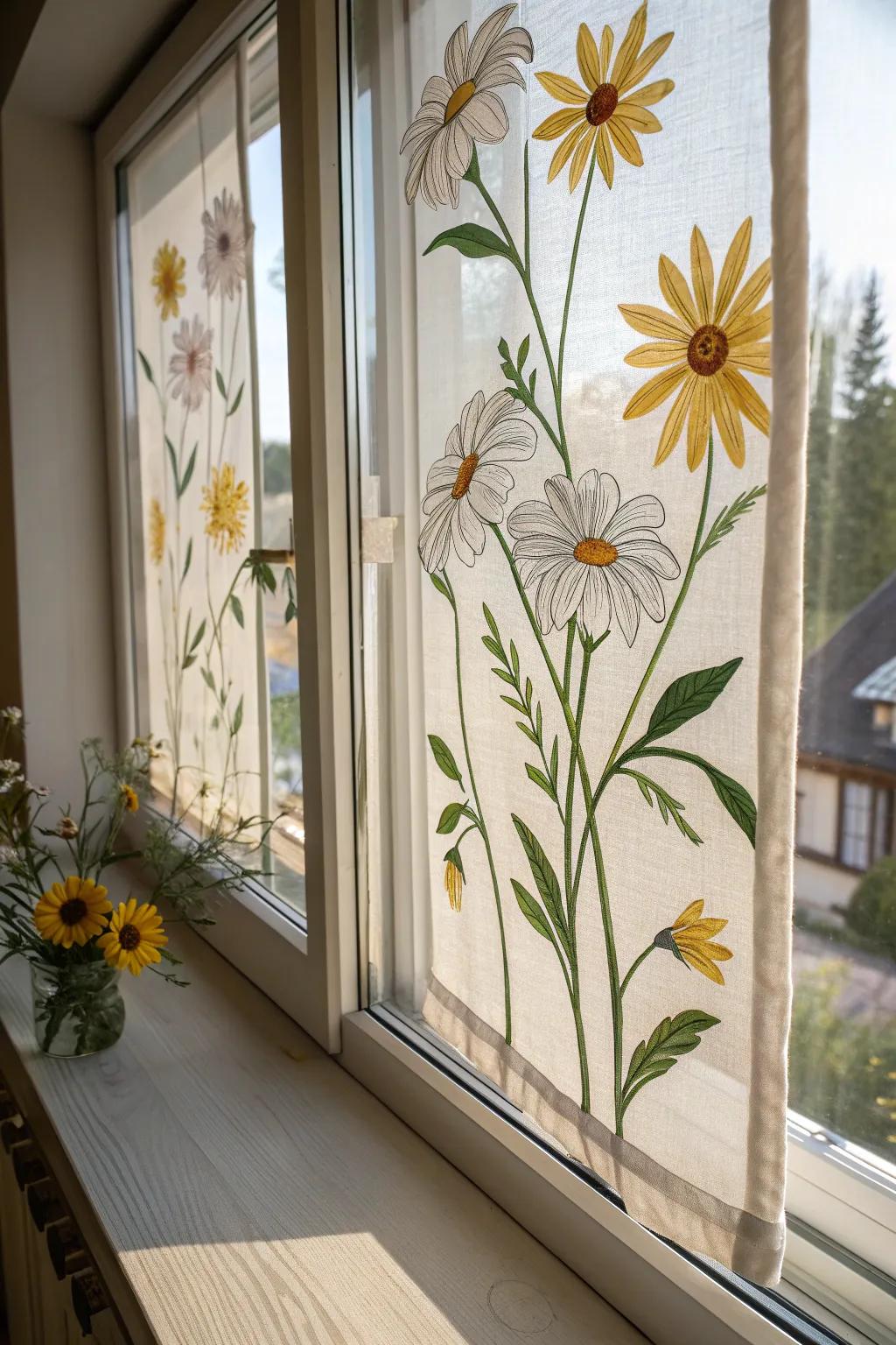 Bring eternal blooms into your space with these whimsical floral window screens. 🌼✨ #CraftedElegance #DaisyDelight