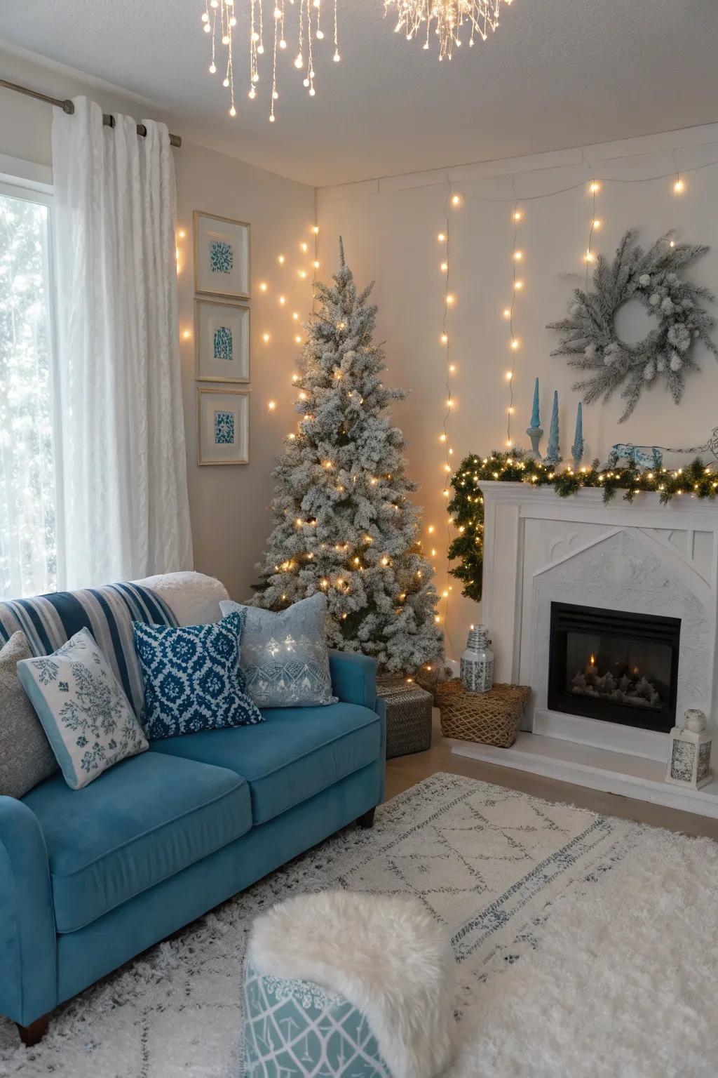 Create a magical winter wonderland at home with sparkling decor.