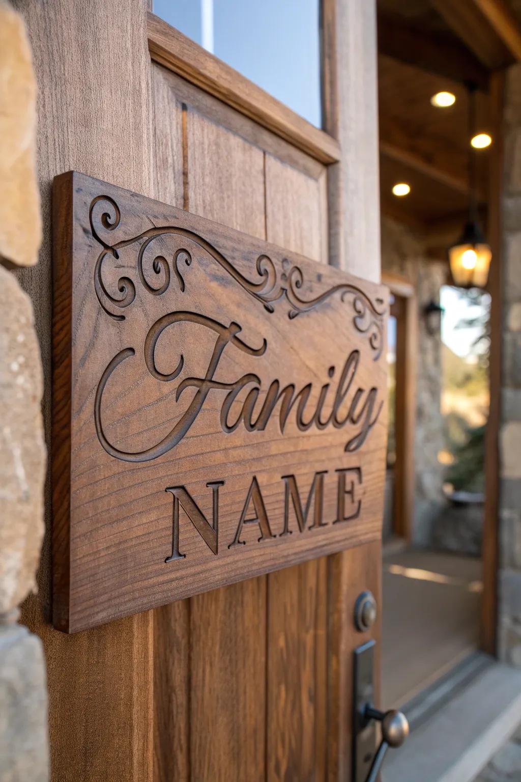 Welcome with style: Custom engraved nameplates that add a personal touch to your home.