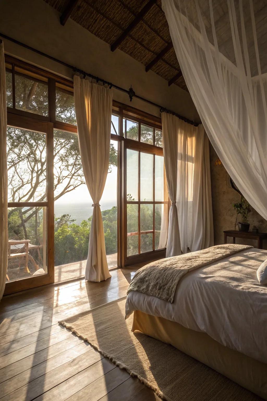Brighten your space with ample natural light for a refreshing yoga session.