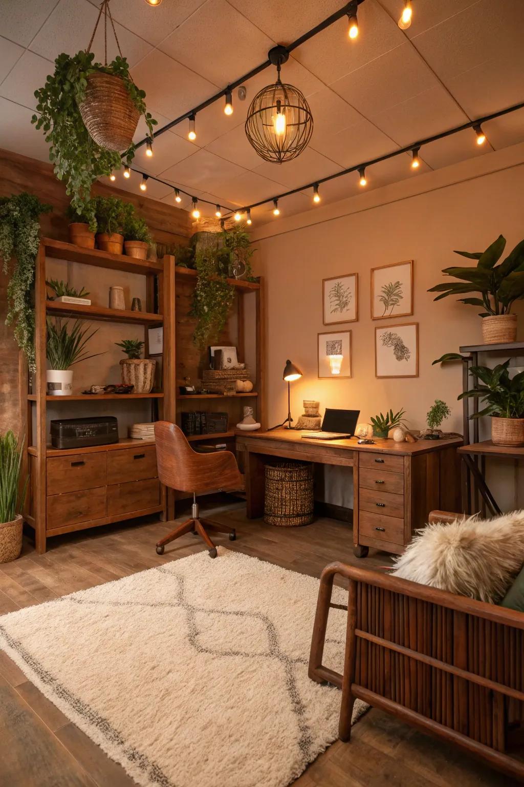 Warm colors create a comforting environment in the office.